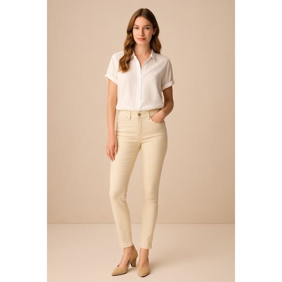 Hudson Tally Skinny Jeans Cream Beige Size 24 - Picture 1 of 7